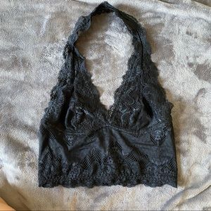 Longline lace halter bralette